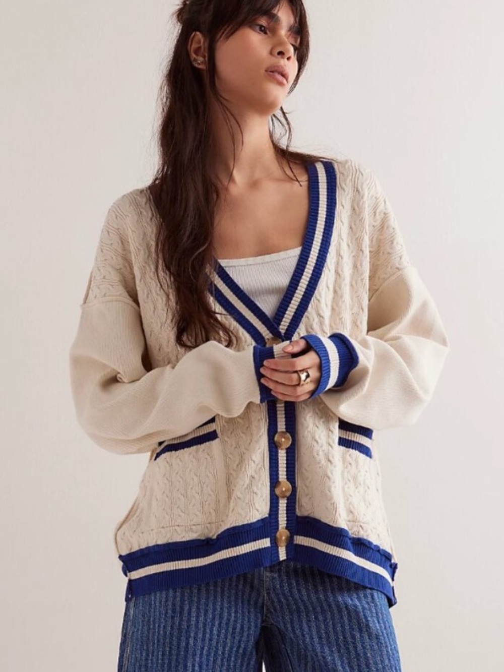 We the Free People Varsity Cardigan Size Medium